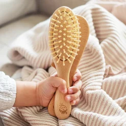 Baby Brushes + Combs-Green Sprouts Learning Brush & Comb Natural