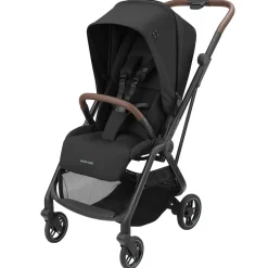 Travel Strollers-Maxi-Cosi Leona Ultra Compact Stroller Essential Black