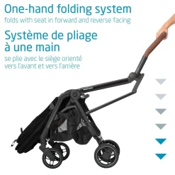 Travel Strollers-Maxi-Cosi Leona Ultra Compact Stroller Essential Black