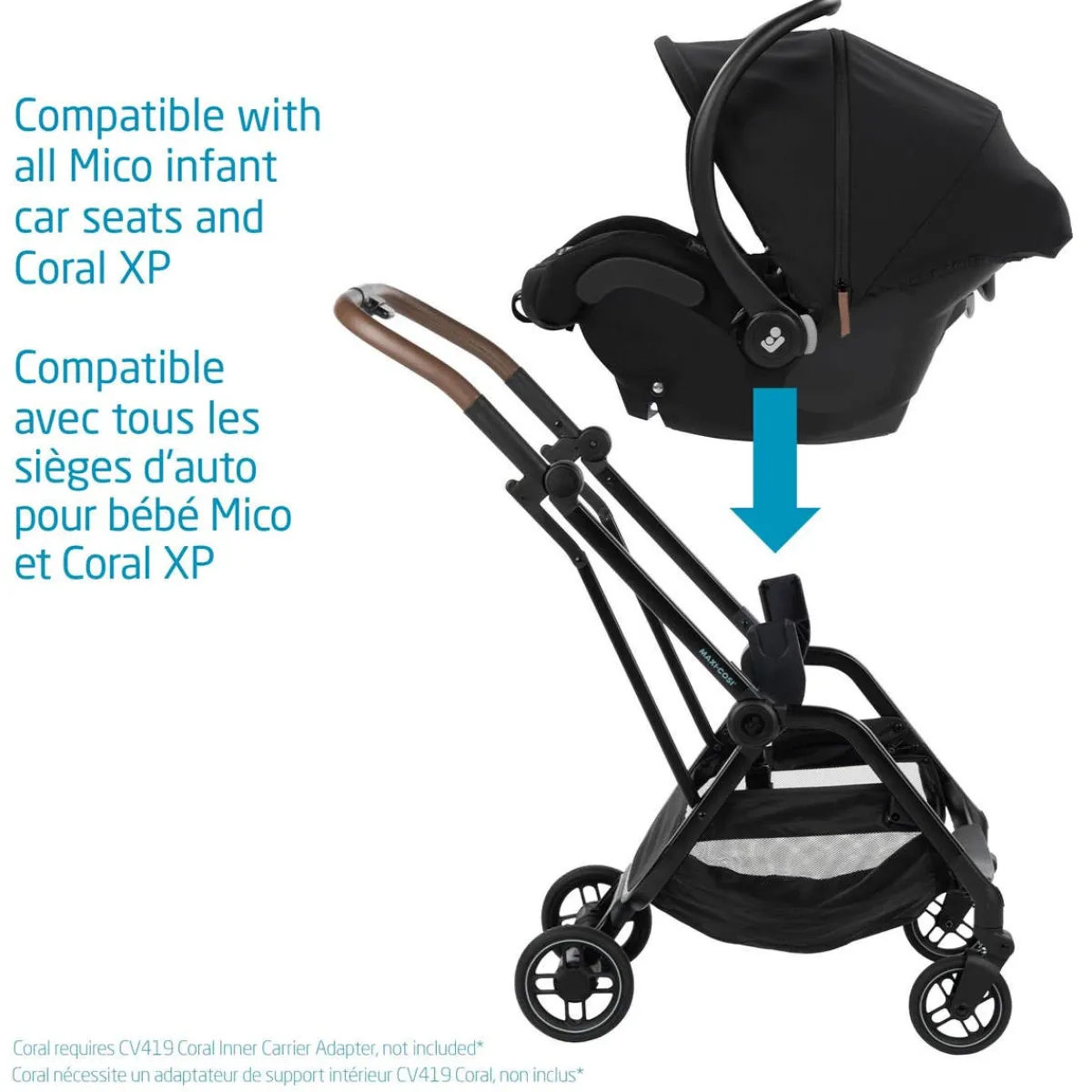 Travel Strollers-Maxi-Cosi Leona Ultra Compact Stroller Essential Black