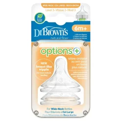 Nipples + Bottle Accessories-Dr. Brown's Level 3 Wide Neck Silicone Nipple (2 Pack)