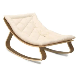 Kids Sofas + Armchairs-Charlie Crane LEVO Walnut Baby Rocker