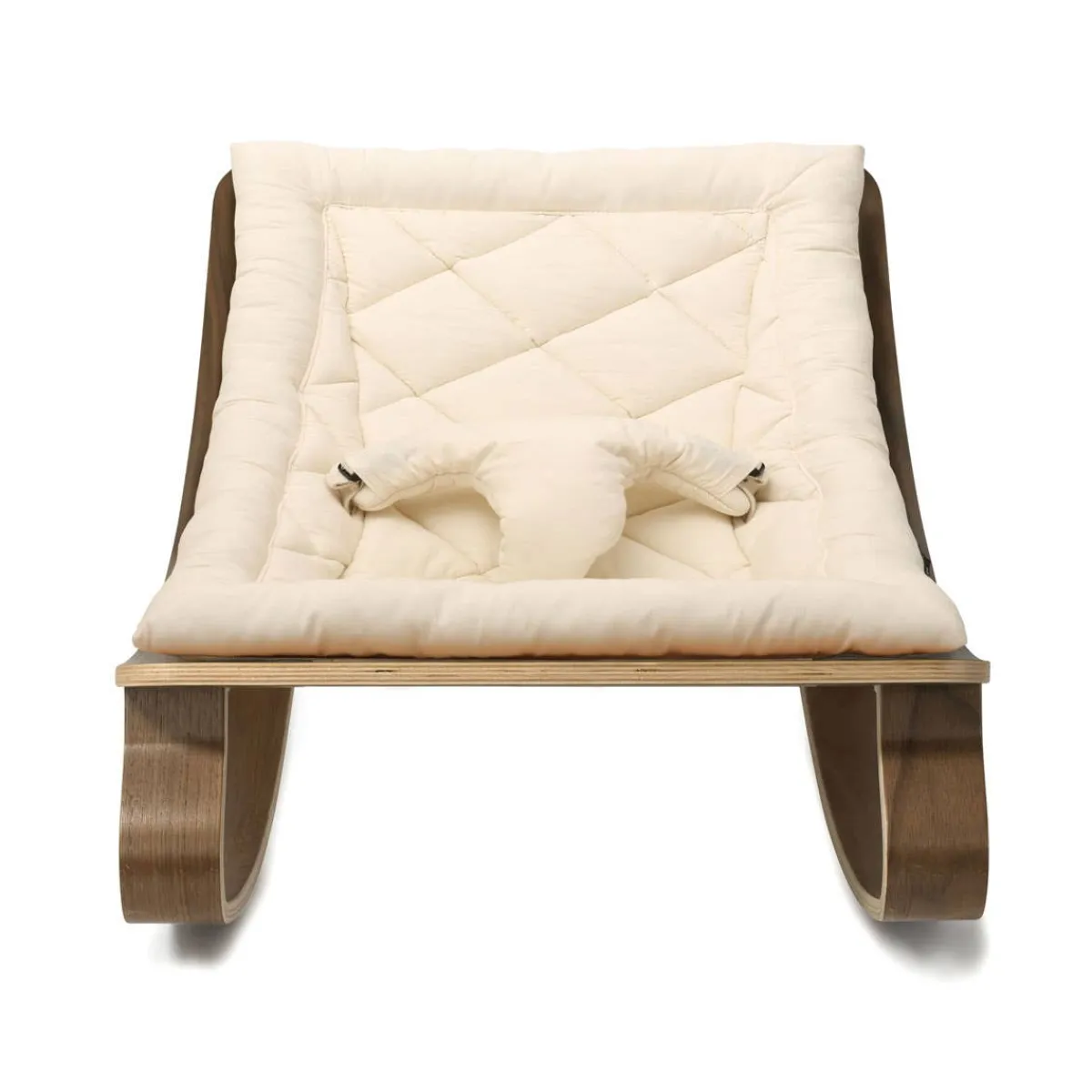 Kids Sofas + Armchairs-Charlie Crane LEVO Walnut Baby Rocker
