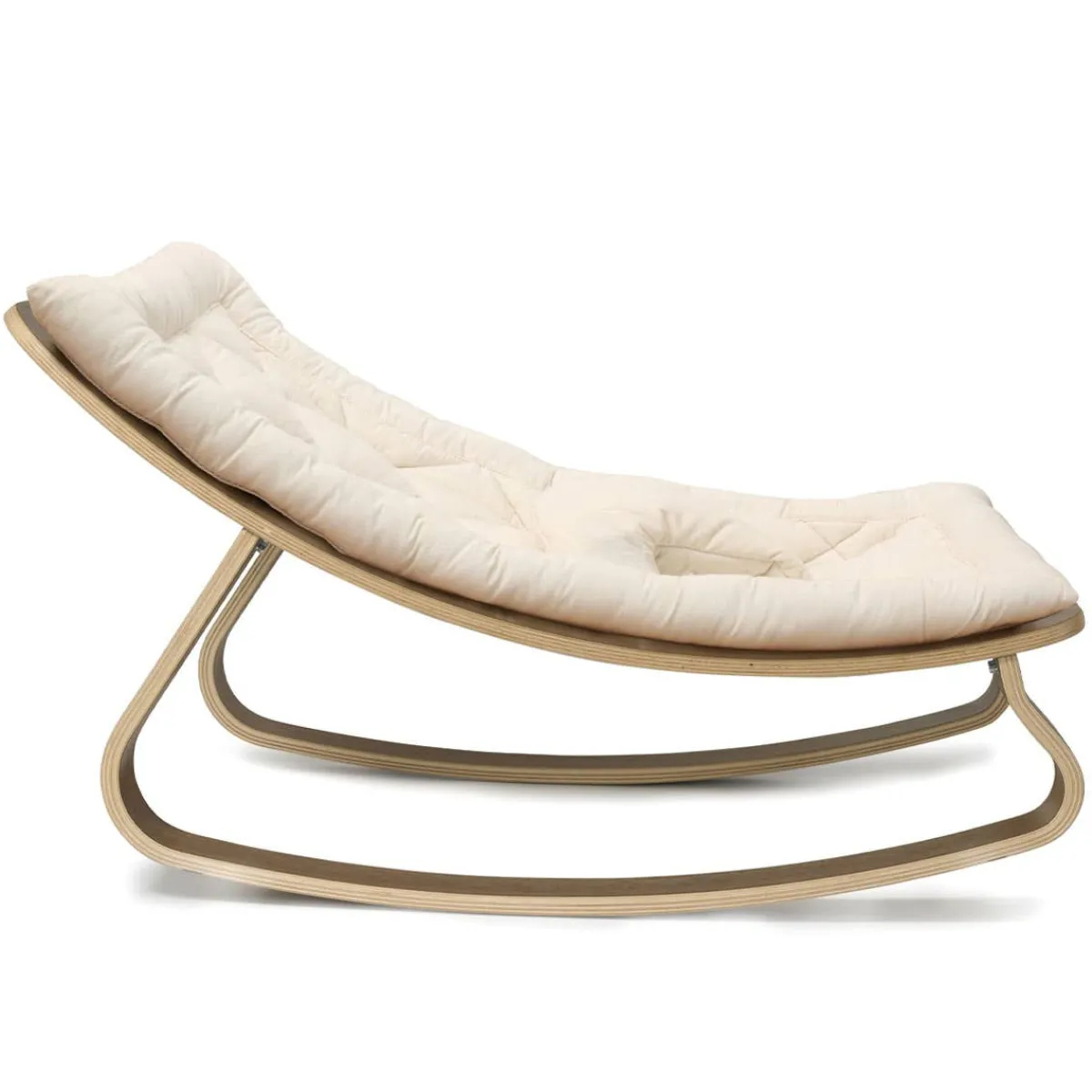 Kids Sofas + Armchairs-Charlie Crane LEVO Walnut Baby Rocker