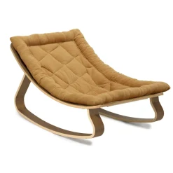 Kids Sofas + Armchairs-Charlie Crane LEVO Walnut Baby Rocker