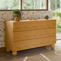 Dressers-Babyletto Lido Wave 6 Drawer Dresser