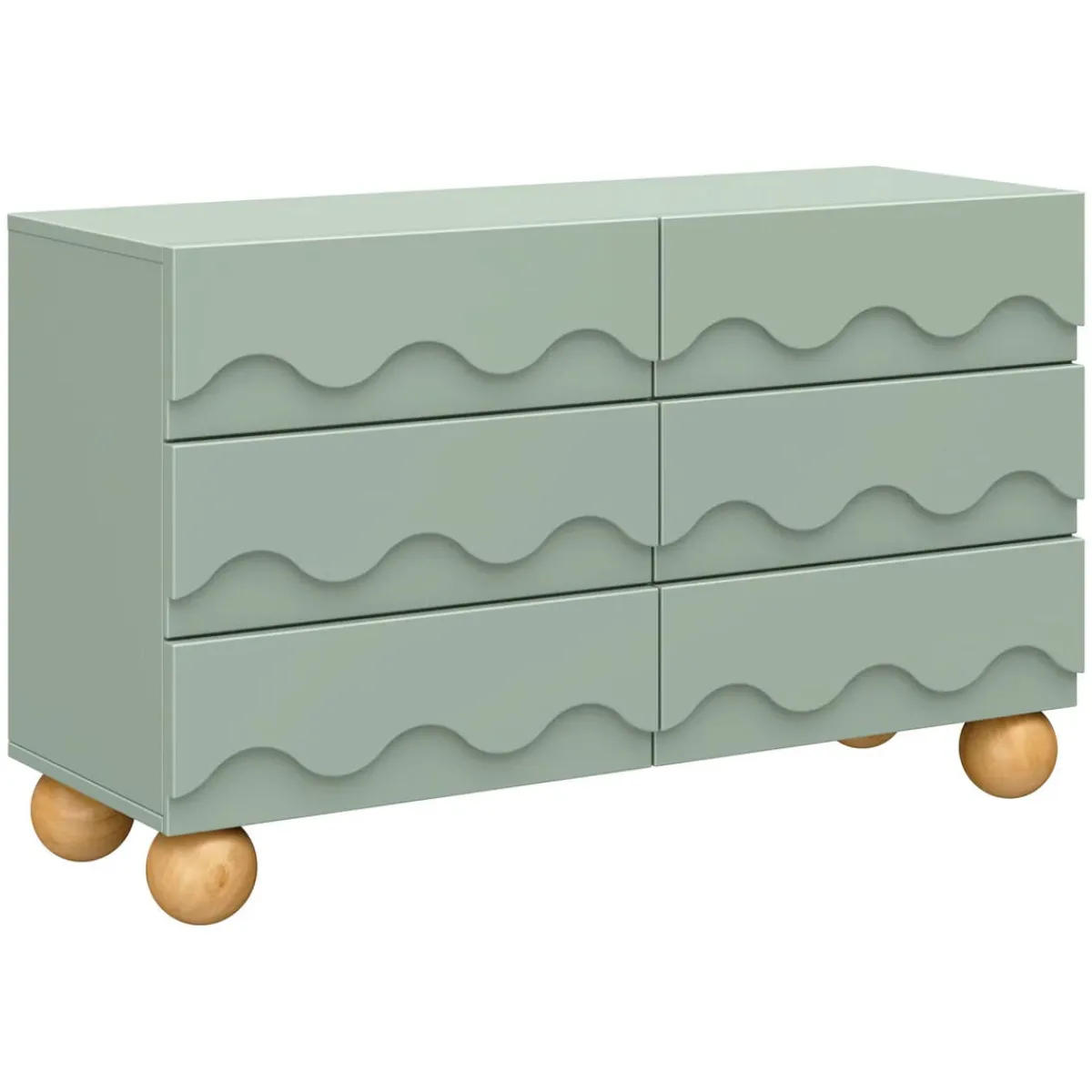 Dressers-Babyletto Lido Wave 6 Drawer Dresser