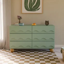 Dressers-Babyletto Lido Wave 6 Drawer Dresser