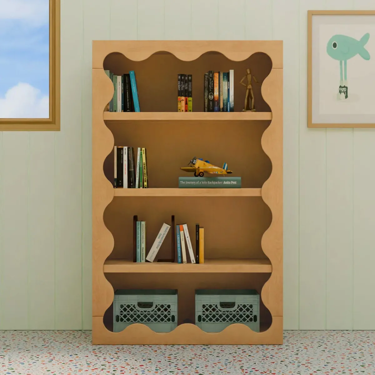 Bookshelves|Wck Exclusive Furniture-Babyletto Lido Wave Bookcase