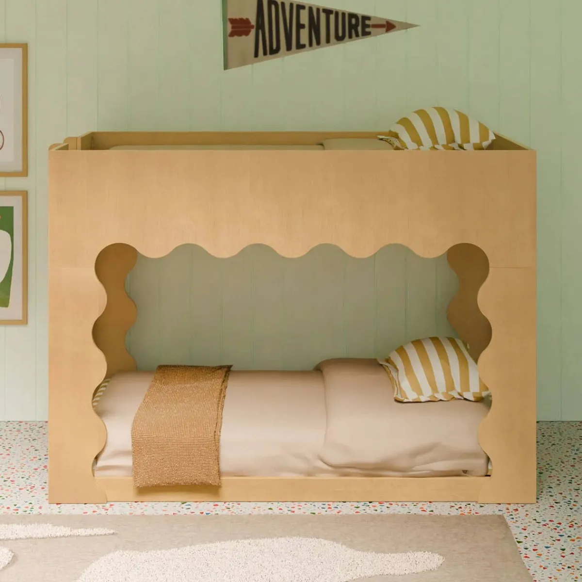 Soft Soles|Perforated Sneakers-Babyletto Lido Wave Convertible Bunk Bed