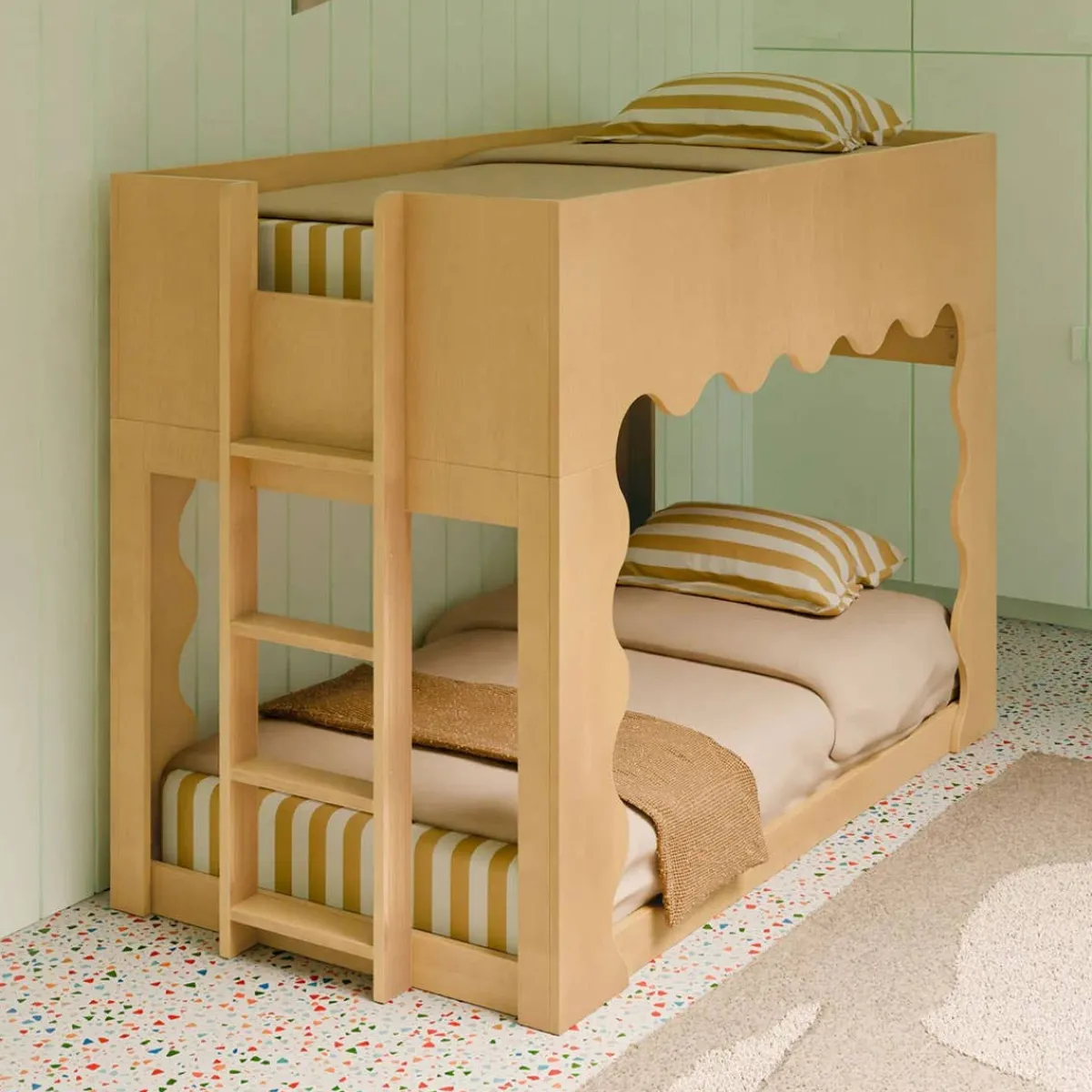 Soft Soles|Perforated Sneakers-Babyletto Lido Wave Convertible Bunk Bed