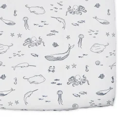 Crib Fitted Sheets-Pehr Life Aquatic Crib Sheet