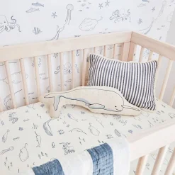 Crib Fitted Sheets-Pehr Life Aquatic Crib Sheet