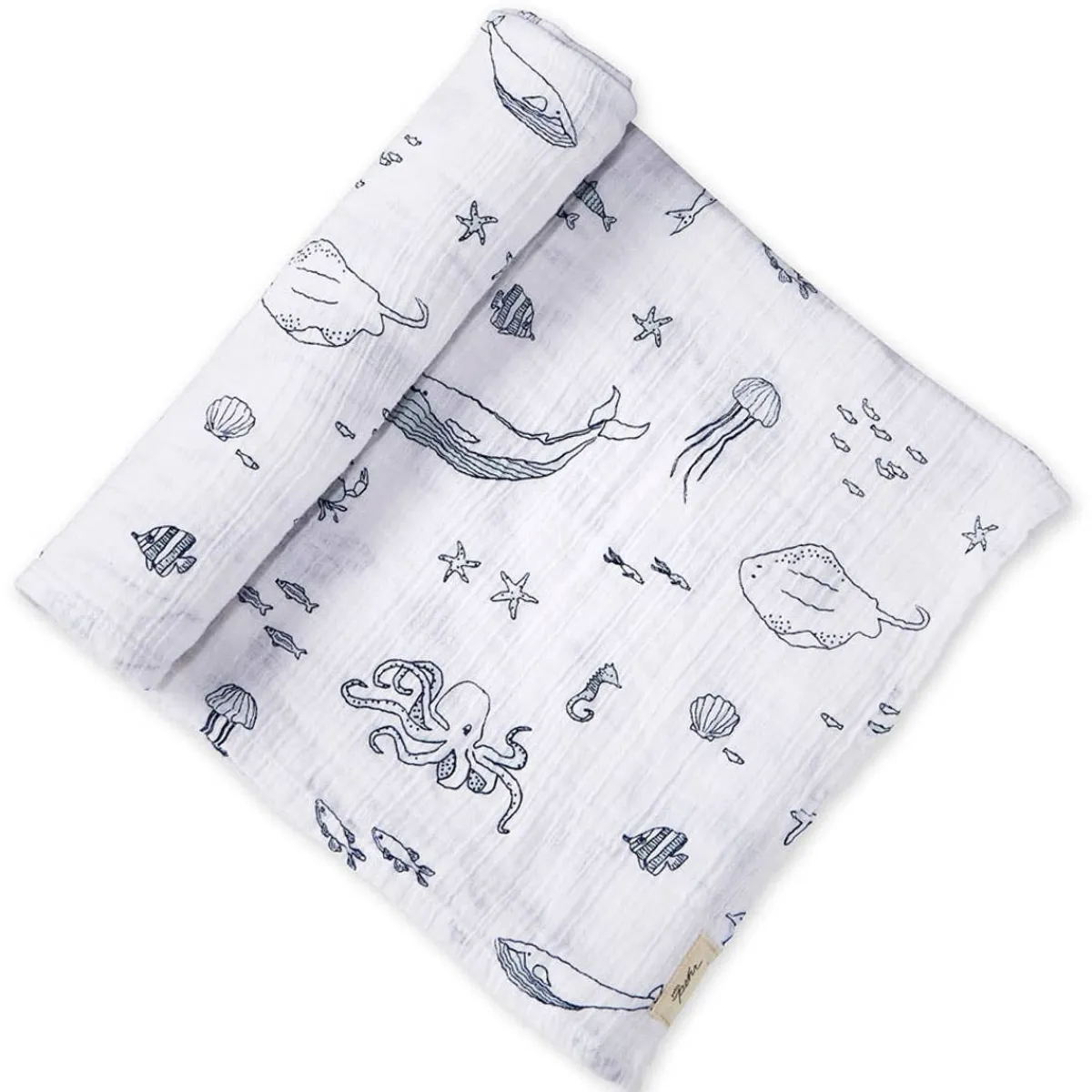 Blankets|Sleep Sacks + Wraps-Pehr Life Aquatic Swaddle