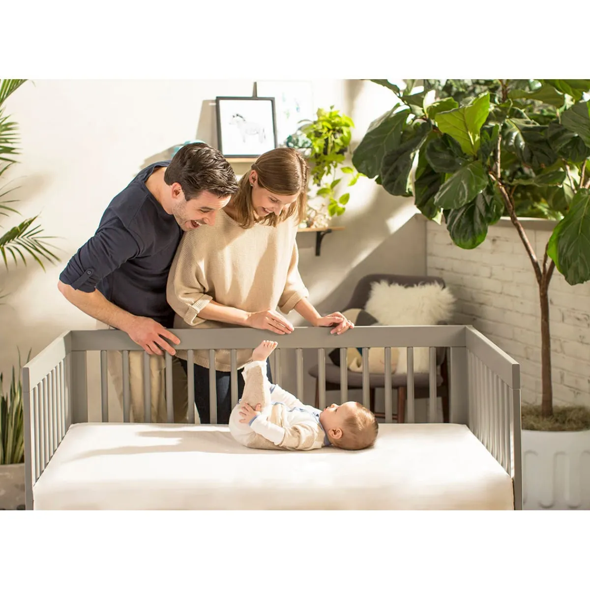 Crib Mattresses-Naturepedic Lightweight Classic Seamless Mattress 2-Stage
