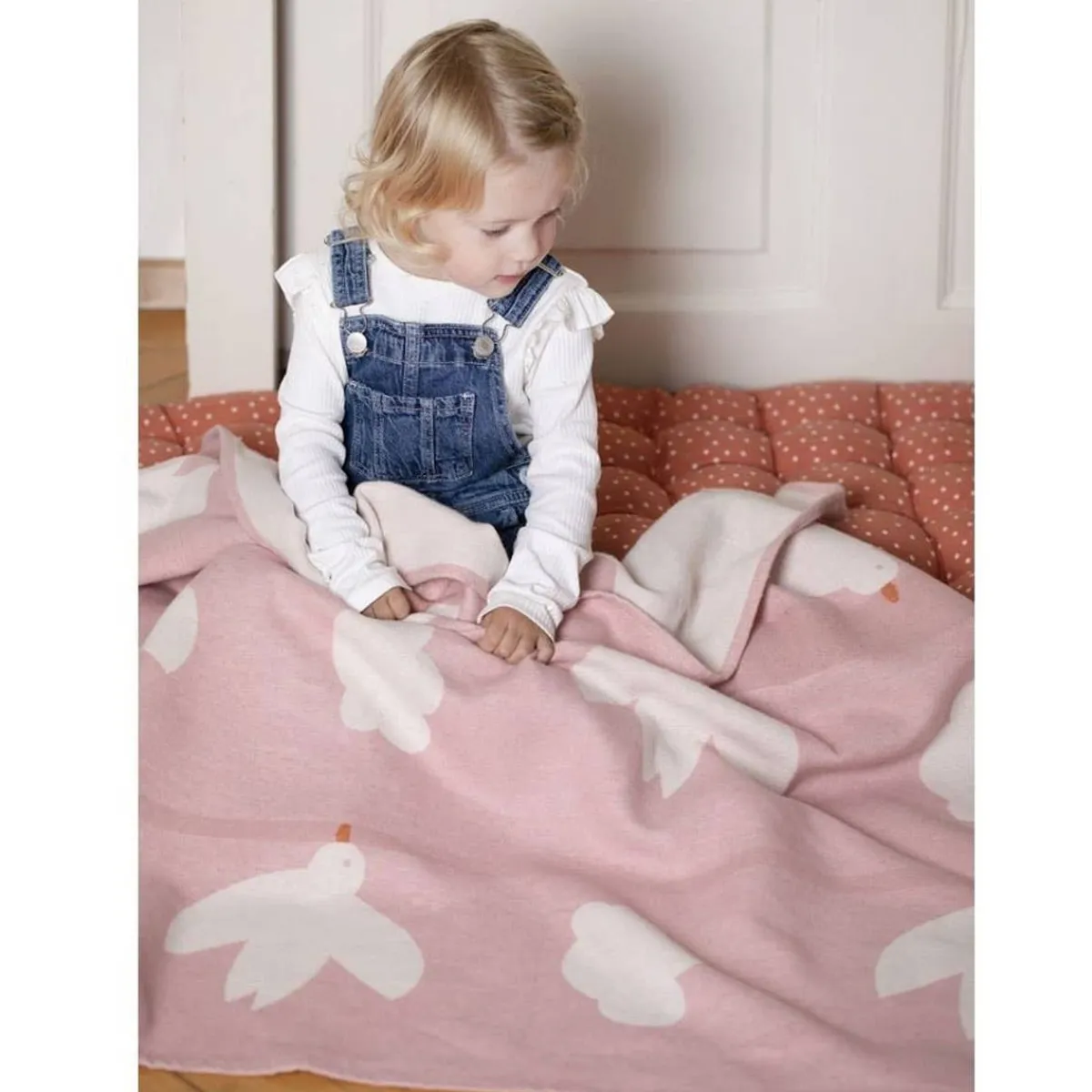 Blankets-David Fussenegger Lima Doves Allover Rose