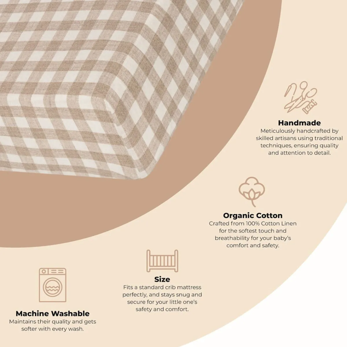 Crib Fitted Sheets-Crane Baby Linen Fitted Crib Sheet