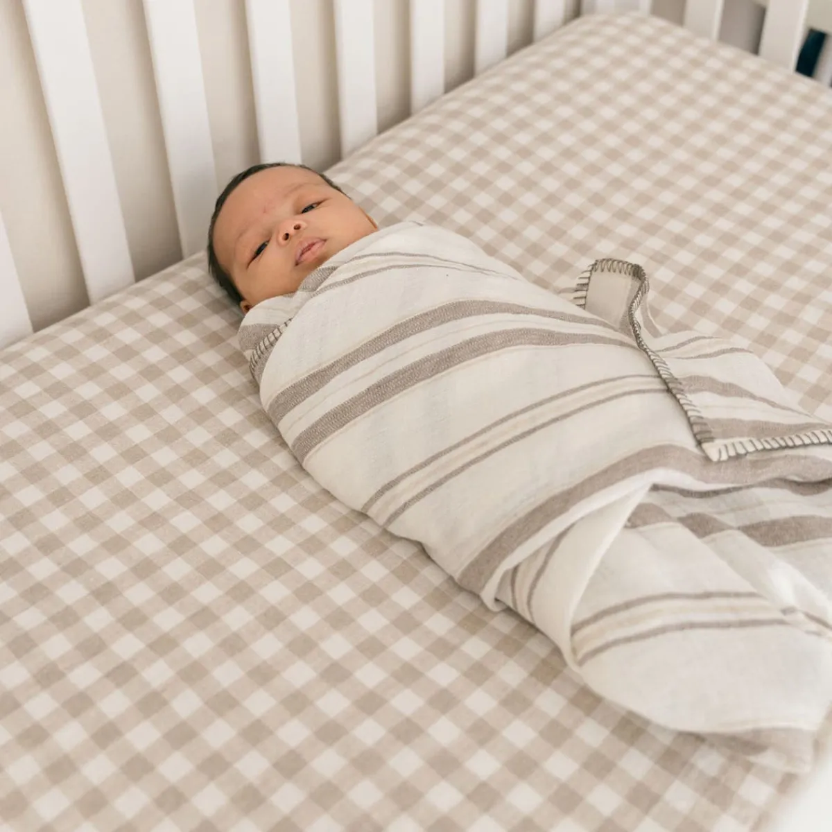 Crib Fitted Sheets-Crane Baby Linen Fitted Crib Sheet