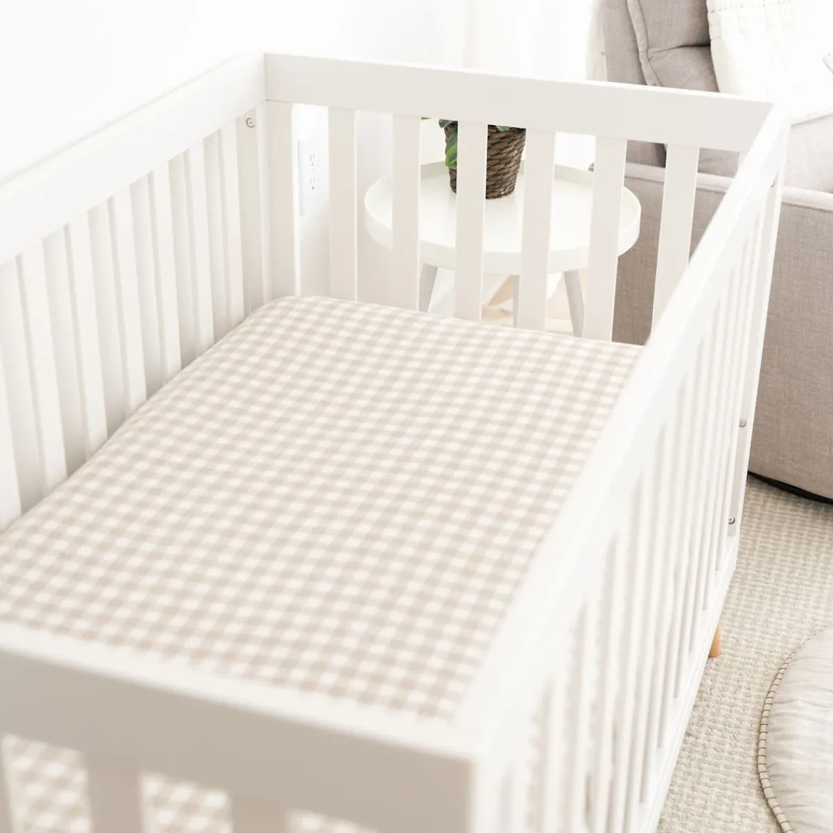 Crib Fitted Sheets-Crane Baby Linen Fitted Crib Sheet