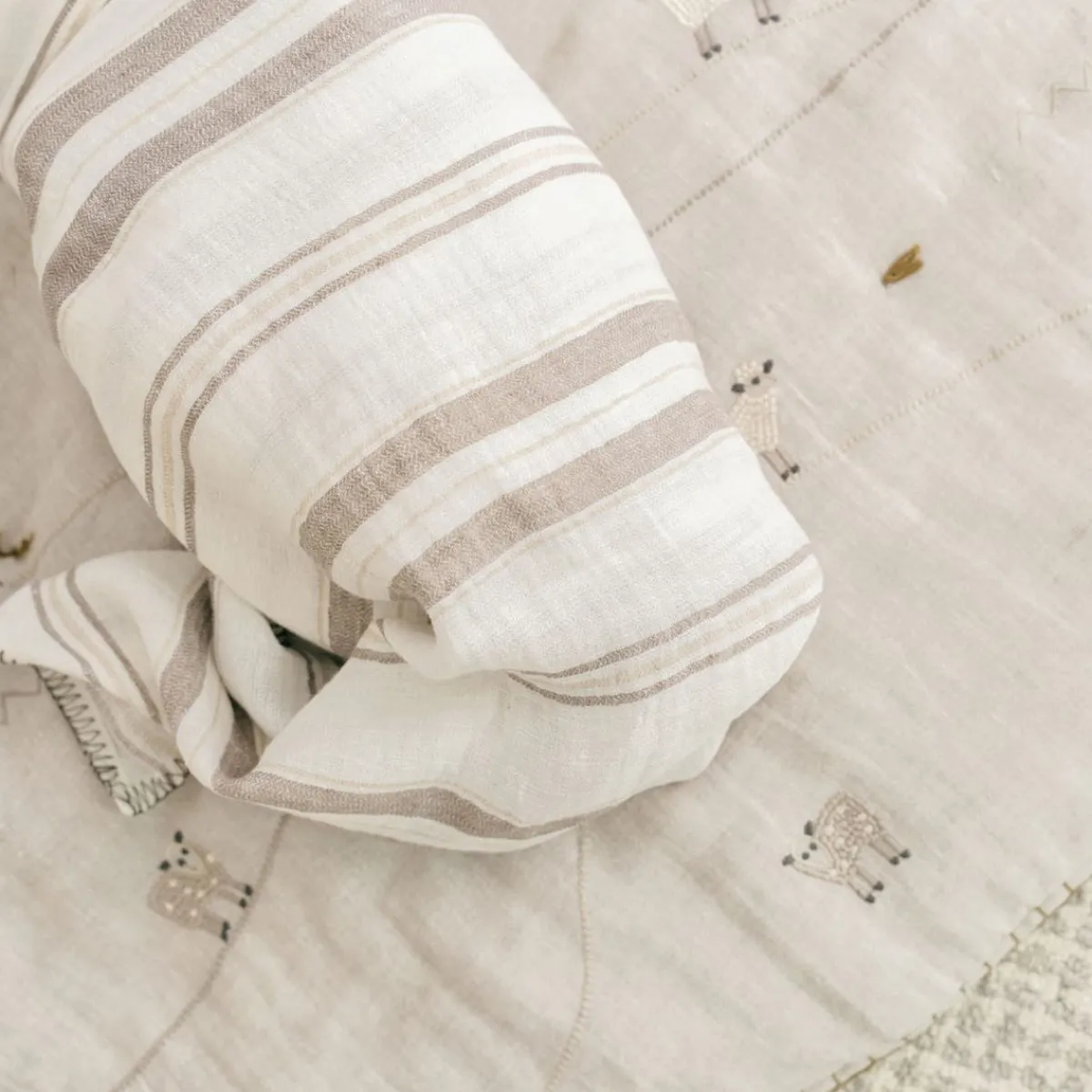 Rugs|Play Mats-Crane Baby Linen Playmat
