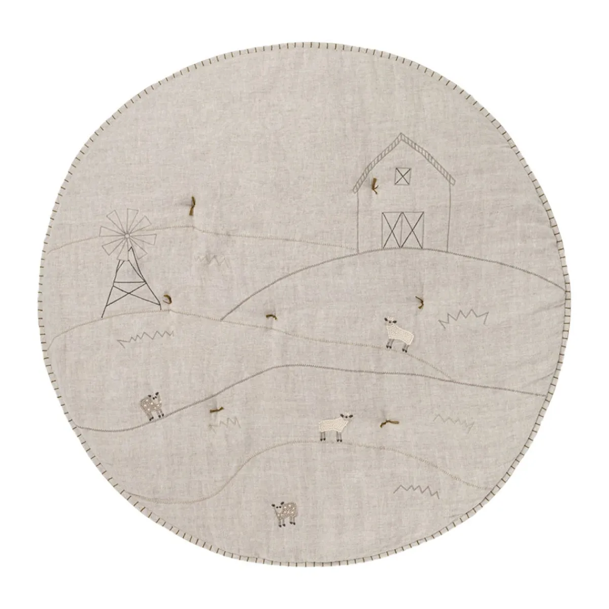 Rugs|Play Mats-Crane Baby Linen Playmat