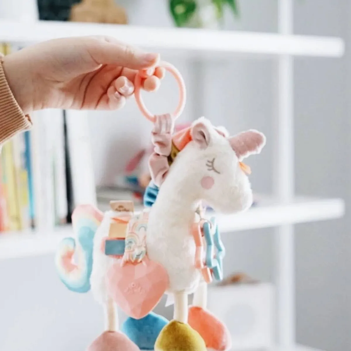 Stroller Toys|Plush Rattles + Teethers-Itzy Ritzy Link & Love Activity Plush Silicone Teether Toy