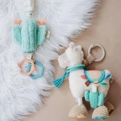 Stroller Toys|Plush Rattles + Teethers-Itzy Ritzy Link & Love Activity Plush Silicone Teether Toy