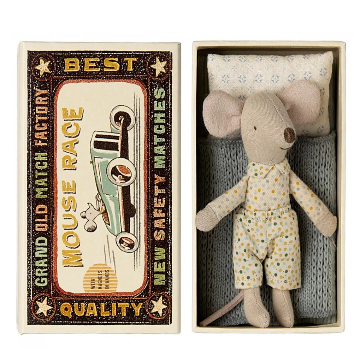 Plush Animals-Maileg Little Brother Mouse in Matchbox