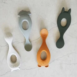 Kids Utensils|Toddler Training Utensils-Liewood Liva Silicone Spoon (4 Pack)