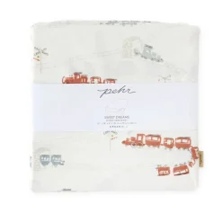 Crib Fitted Sheets-Pehr Locomotive Crib Sheet