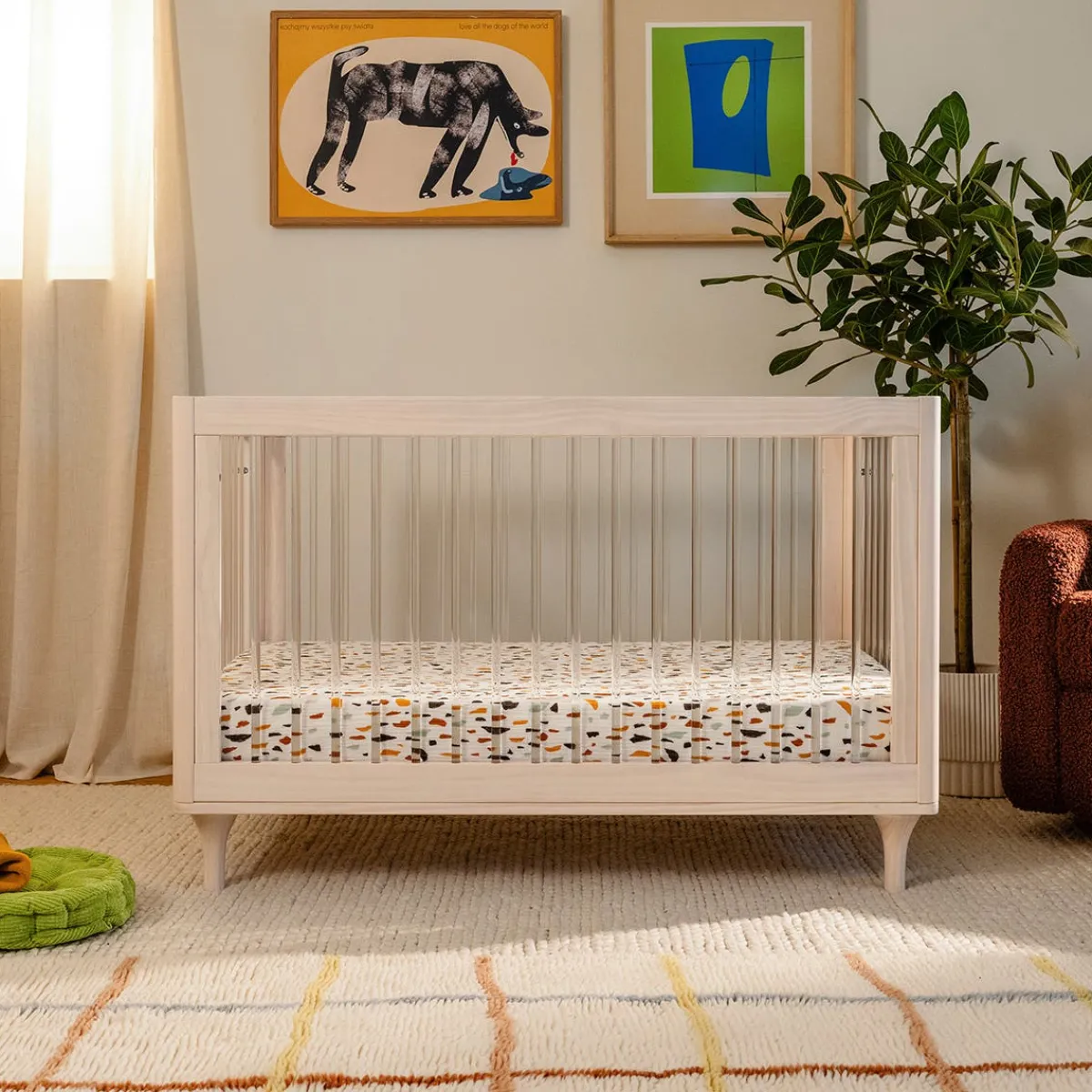 Convertible Cribs-Babyletto Lolly 3-in-1 Acrylic Crib