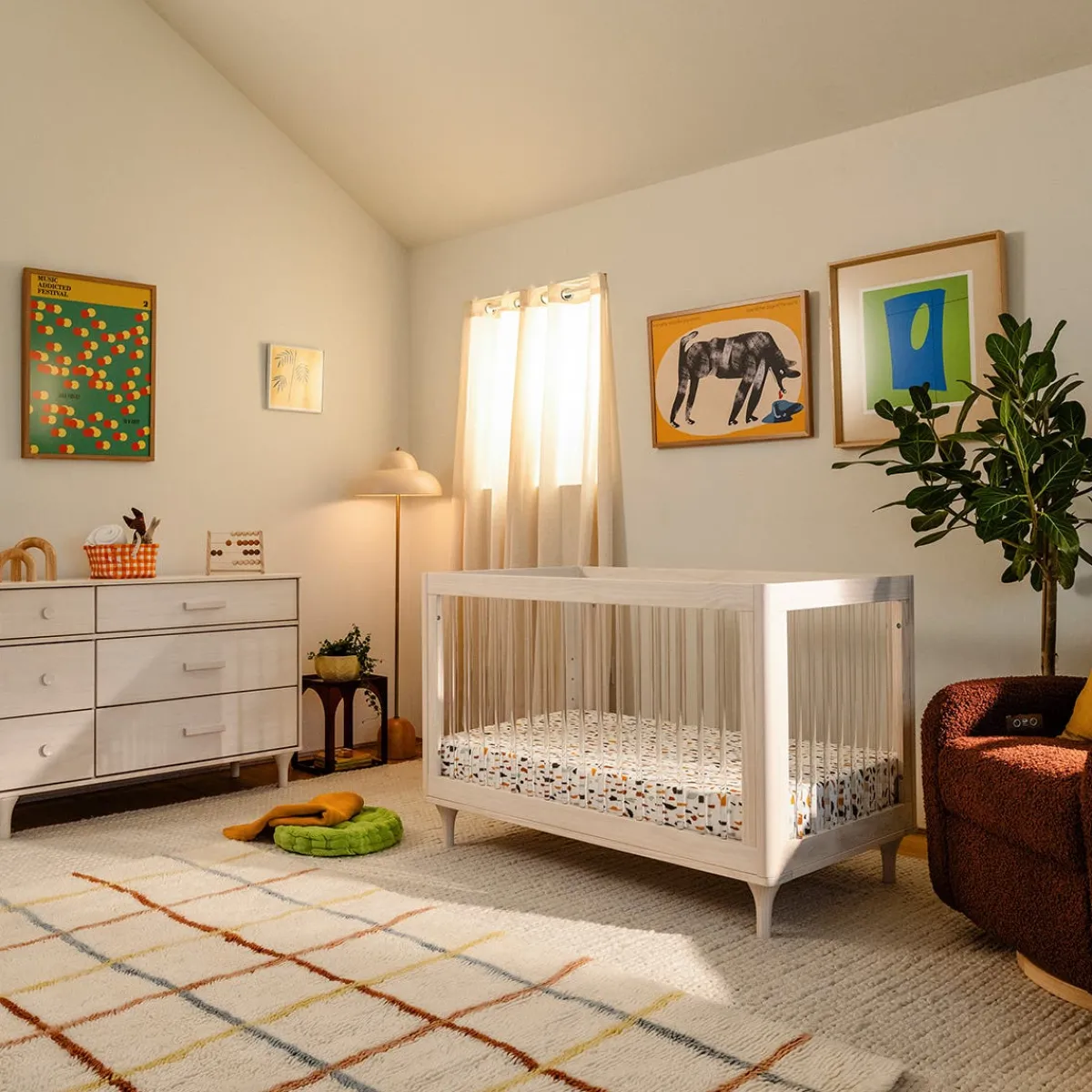 Convertible Cribs-Babyletto Lolly 3-in-1 Acrylic Crib