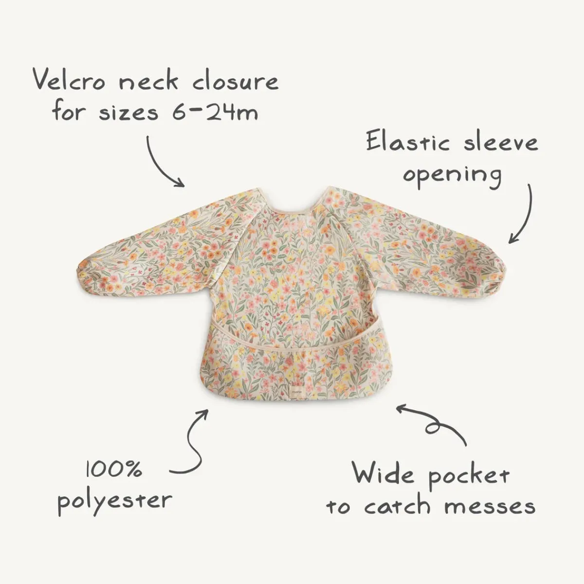 Bibs + Burps-Mushie Long Sleeve Bib