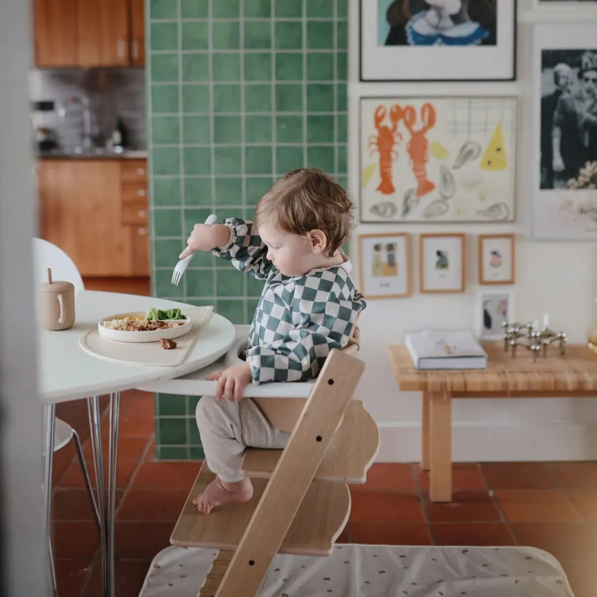 Bibs + Burps-Mushie Long Sleeve Bib