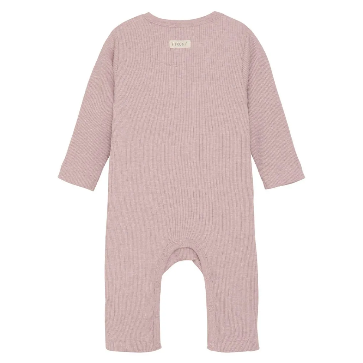 Rompers-Fixoni Long Sleeve Melange Rib Romper