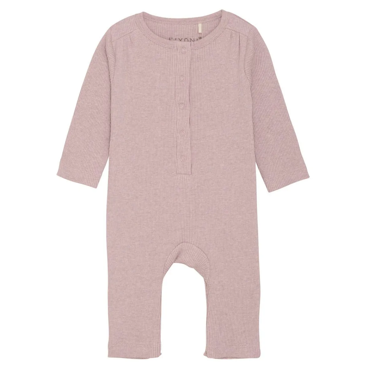 Rompers-Fixoni Long Sleeve Melange Rib Romper