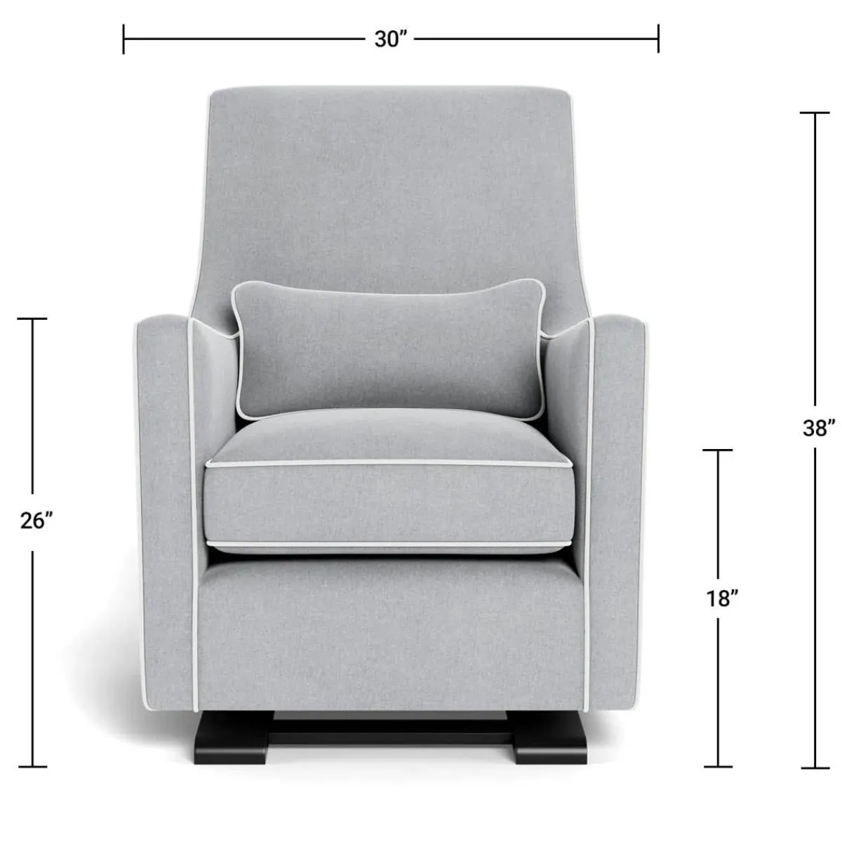 Gliders-Monte Design Luca Glider - Fabric with Espresso Base