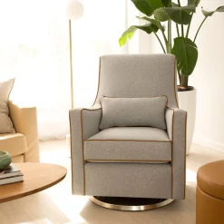 Gliders-Monte Design Luca Glider - Wool Fabric with Swivel Base