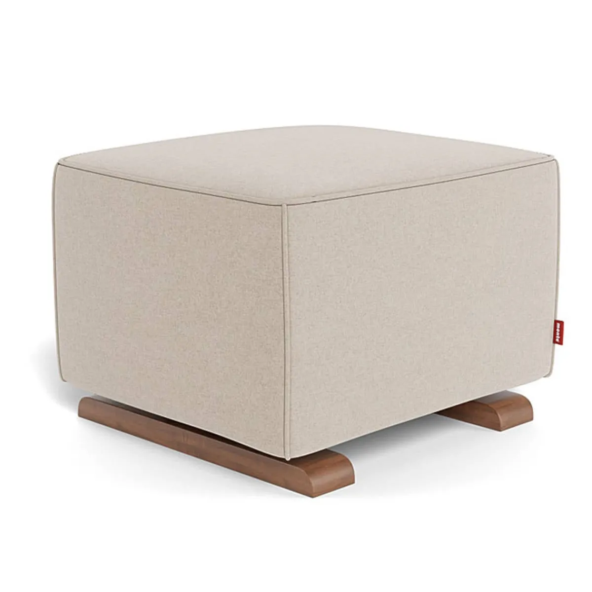 Ottomans-Monte Design Luca Ottoman - Wool Fabric with Walnut Base
