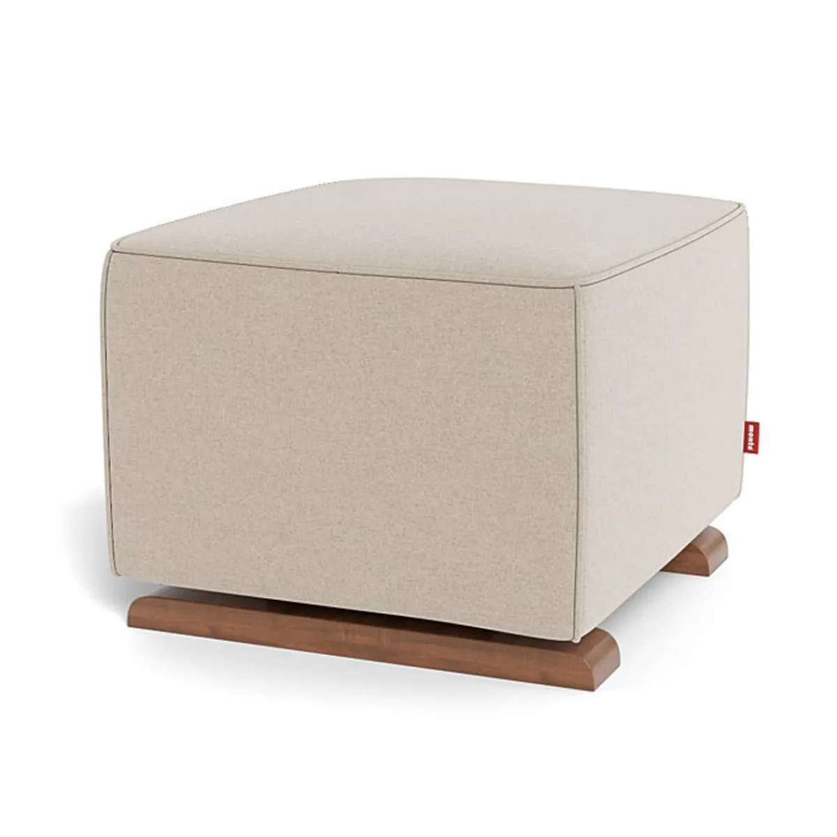 Ottomans-Monte Design Luca Ottoman - Wool Fabric with Walnut Base