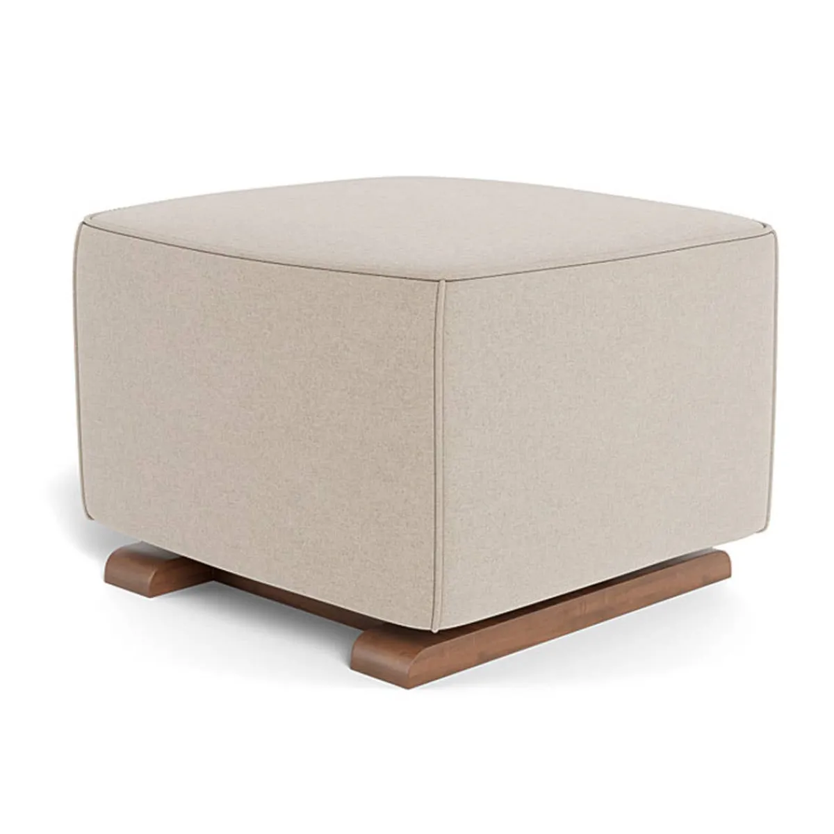 Ottomans-Monte Design Luca Ottoman - Wool Fabric with Walnut Base