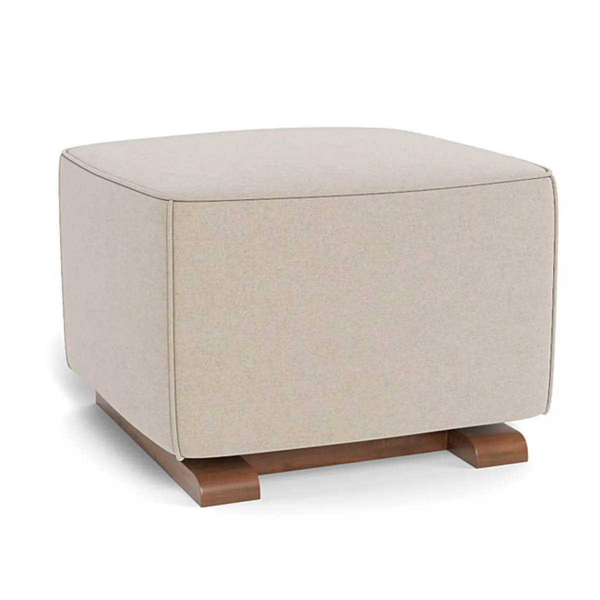 Ottomans-Monte Design Luca Ottoman - Wool Fabric with Walnut Base