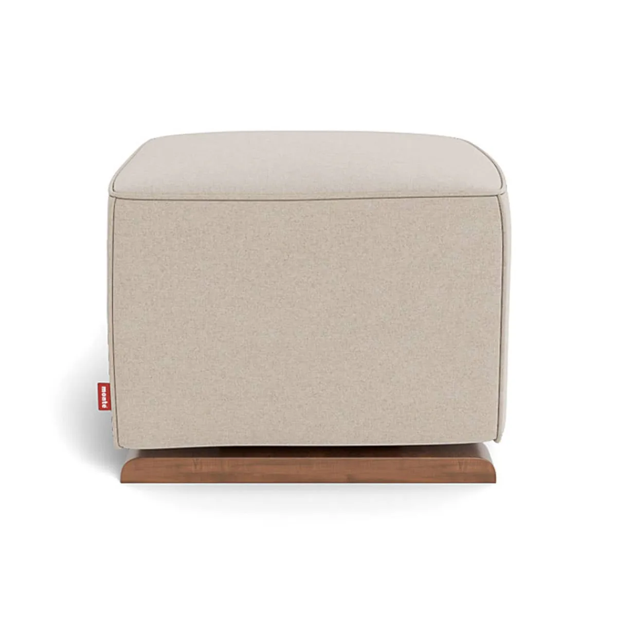 Ottomans-Monte Design Luca Ottoman - Wool Fabric with Walnut Base