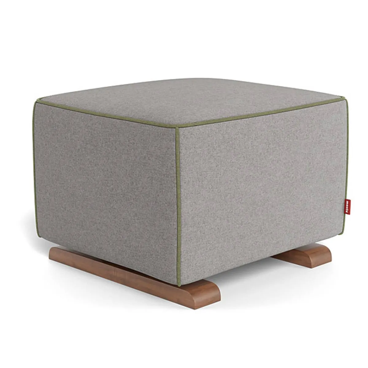 Ottomans-Monte Design Luca Ottoman - Wool Fabric with Walnut Base
