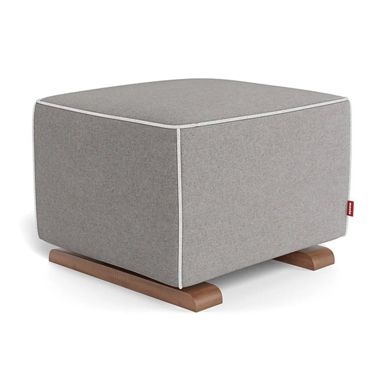 Ottomans-Monte Design Luca Ottoman - Wool Fabric with Walnut Base