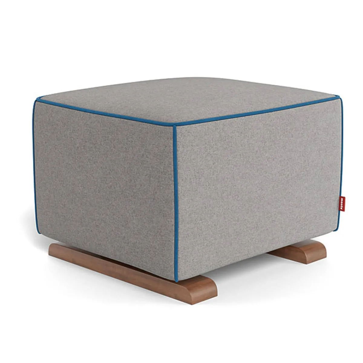 Ottomans-Monte Design Luca Ottoman - Wool Fabric with Walnut Base