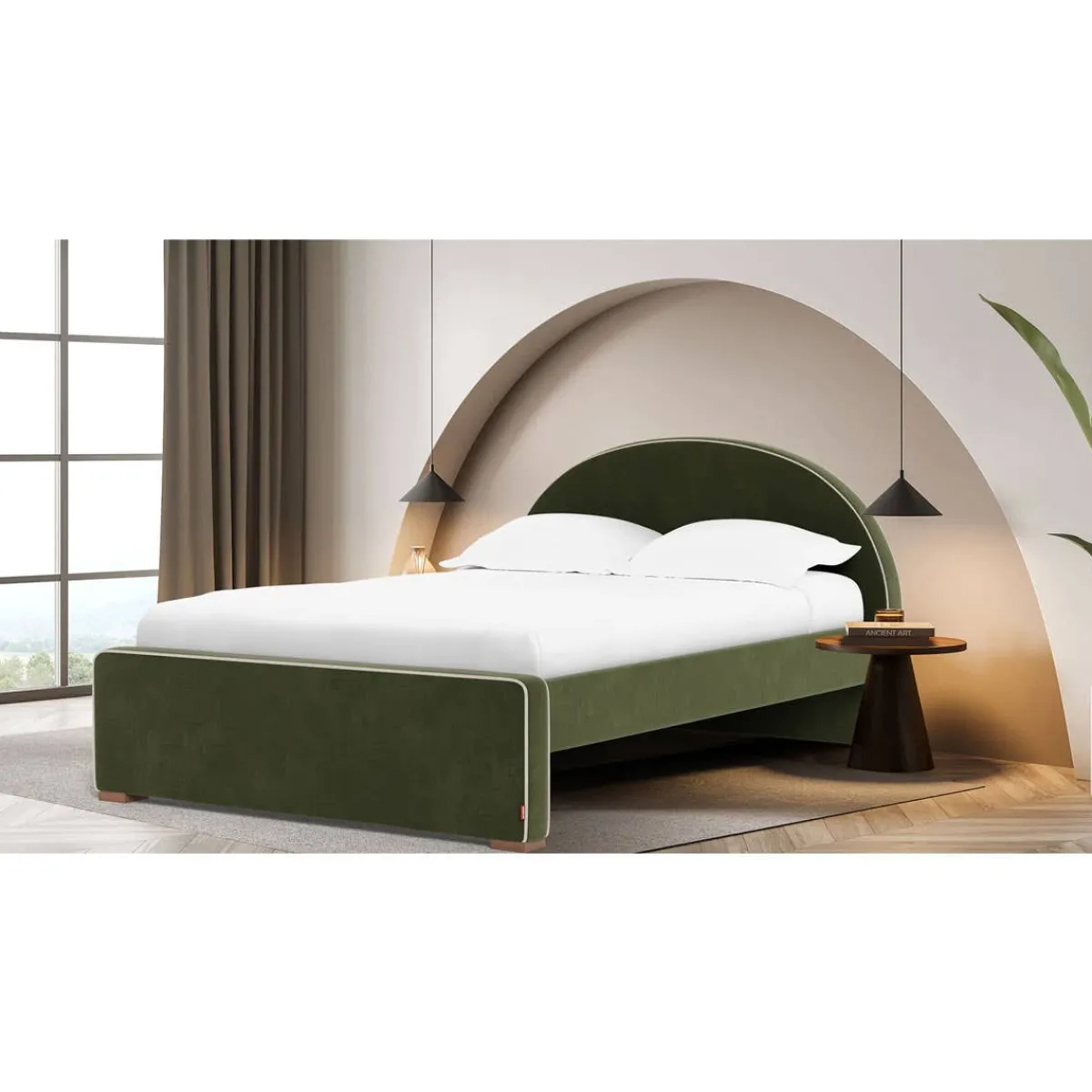 Double Beds-Monte Design Luna Double Bed - Fabric - High HB + Low FB