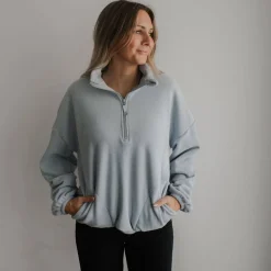 Tees + Sweaters-North Kinder Mama Polar Fleece Zip Sweater