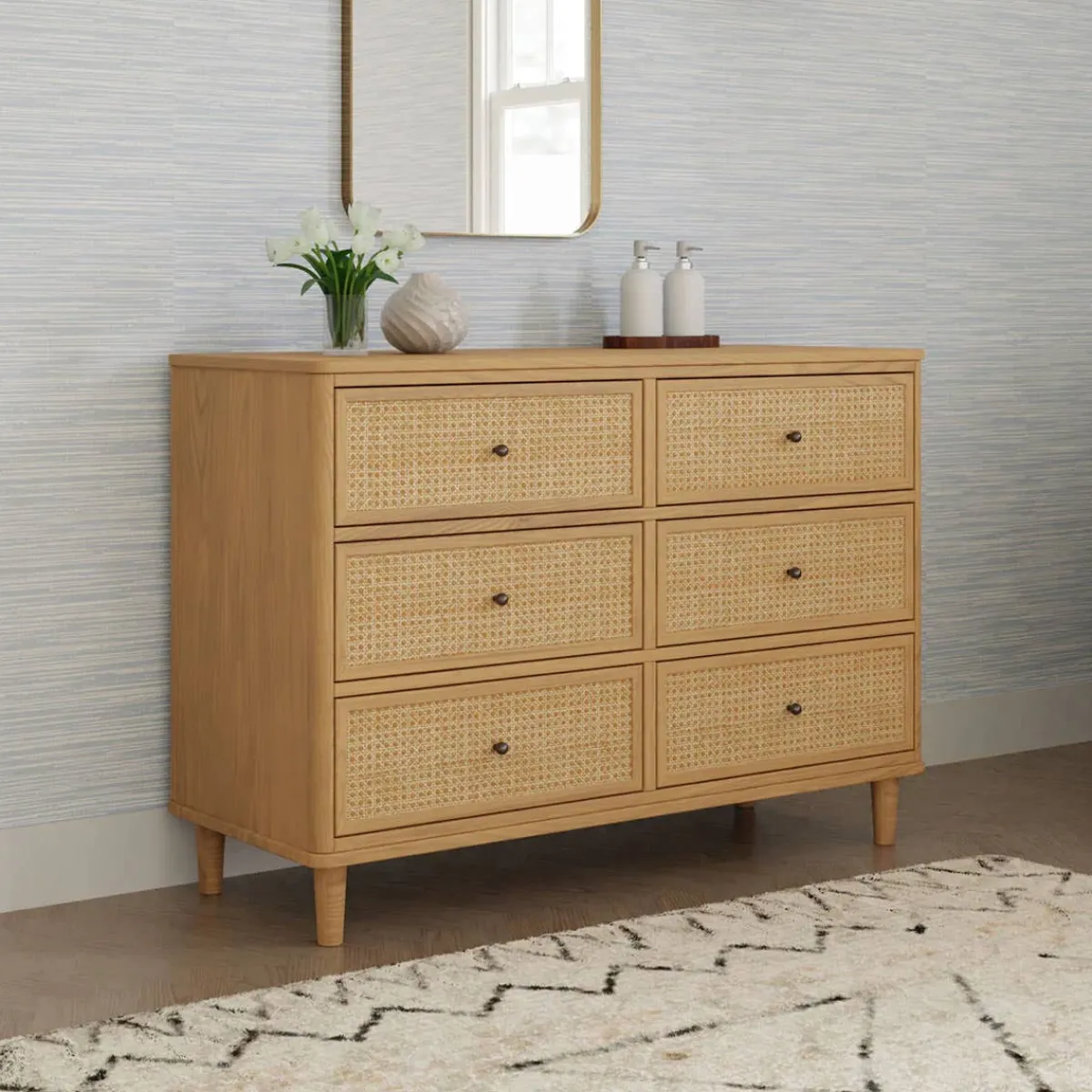 Dressers-Namesake Marin with Cane 6 Drawer Dresser