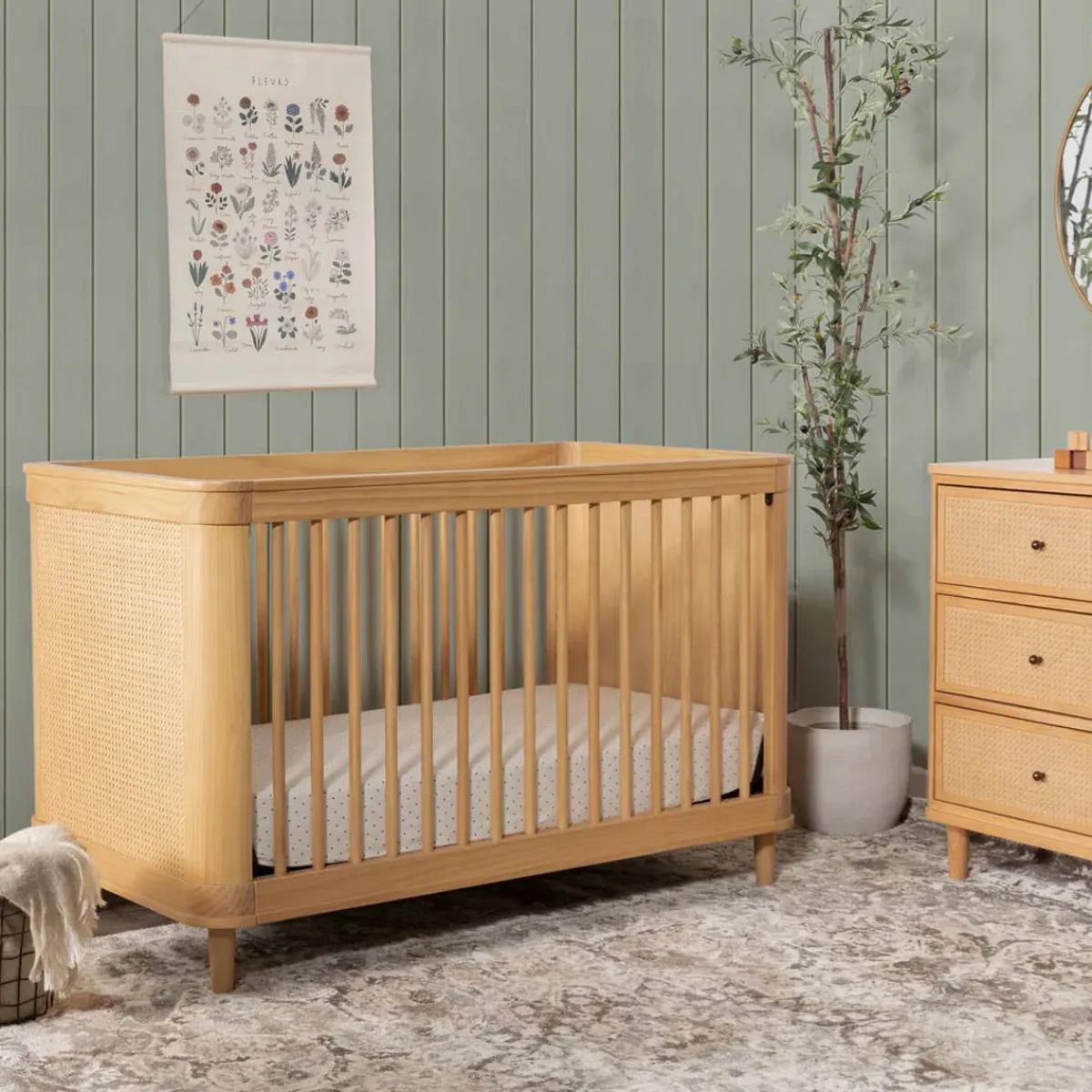 Convertible Cribs-Namesake Marin with Cane 3-in-1 Crib
